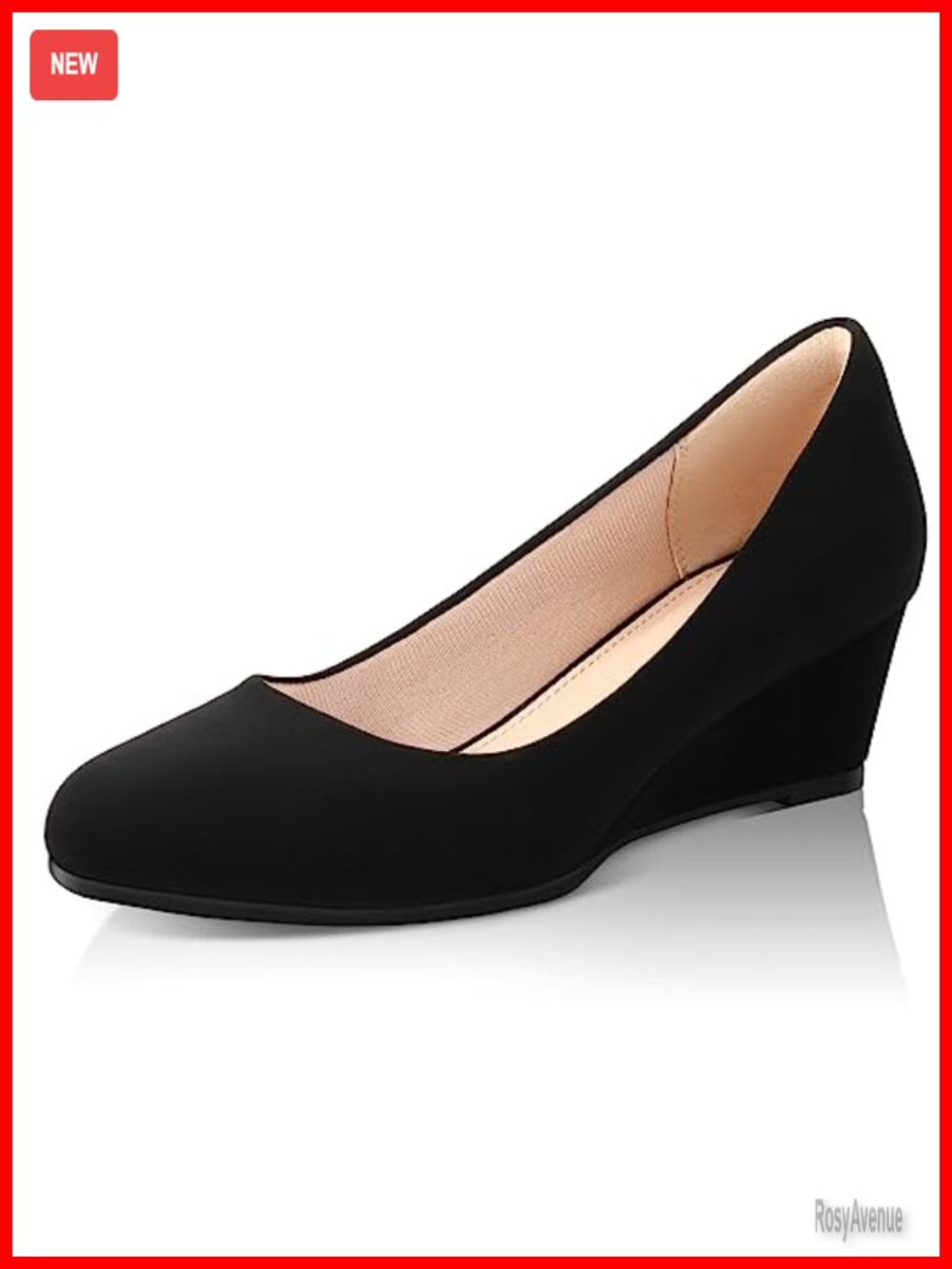 Ankis Women's 2 Inch Closed Toe Wedge Heels Dress Pumps Lightweight